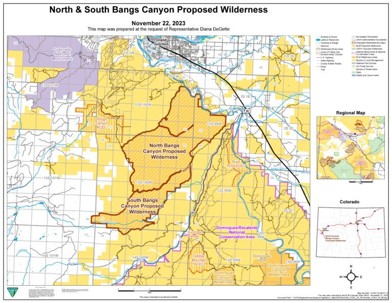 north & south bangs canyon proposed wilderness