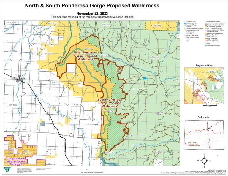 north & south ponderosa gorge proposed wilderness